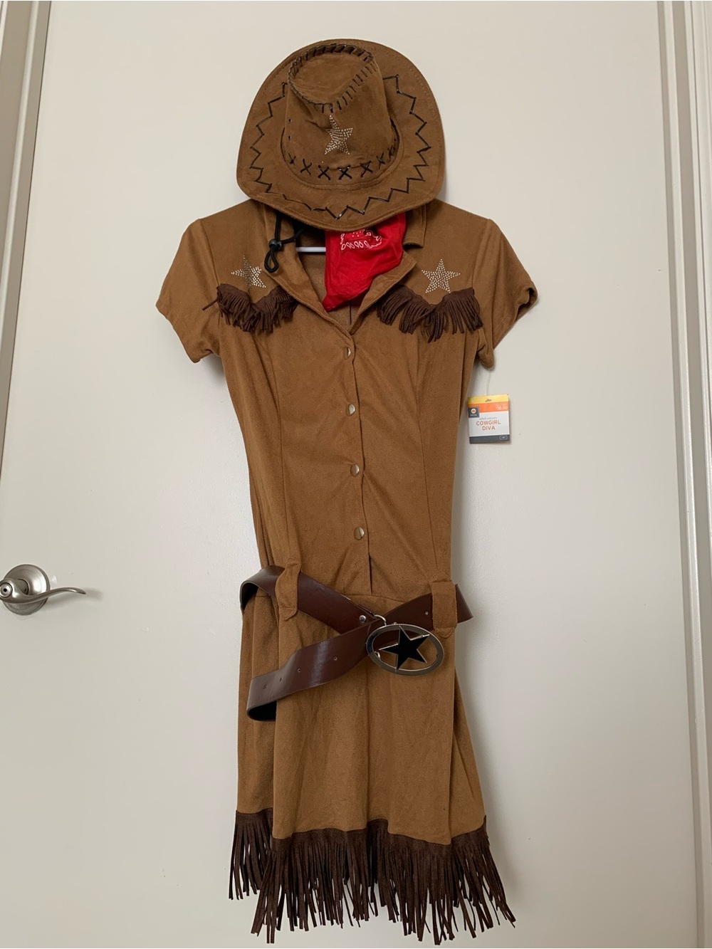 Women’s Cowgirl Costume Dress with Hat and Accessories